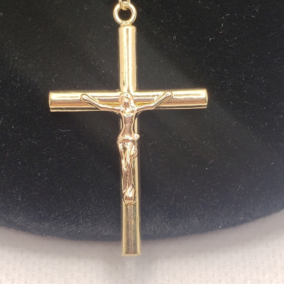 14K Solid Gold 6mm Bead Ball Rosary Necklace 26" Guadalupe Rosario Collar Oro - Picture 14 of 16